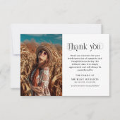 Elegant Portrait Photo Memorial Sympathy サンキューカード (正面)