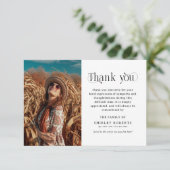 Elegant Portrait Photo Memorial Sympathy サンキューカード (スタンド正面)