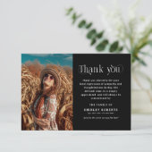 Elegant Portrait Photo Memorial Sympathy サンキューカード (スタンド正面)