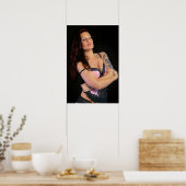 Elegant Pose In Pink And Black Lingerie ポスター (キッチン)