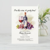 Elegant Pour The Wine Themed 40th Birthday Party 招待状 (スタンド正面)