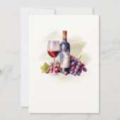 Elegant Pour The Wine Themed 40th Birthday Party 招待状 (裏面)