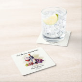 Elegant Pour The Wine Themed 50th Birthday Party スクエアペーパーコースター (インサイチュ)