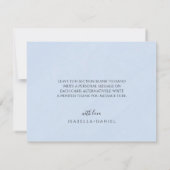 Elegant Powder Blue & Gold Floral Wedding  サンキューカード (裏面)