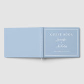 Elegant Powder Blue Script Wedding ゲストブック (全面)