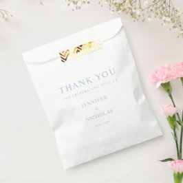 Elegant Powder Blue Thank You Wedding フェイバーバッグ