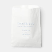 Elegant Powder Blue Thank You Wedding フェイバーバッグ (正面)