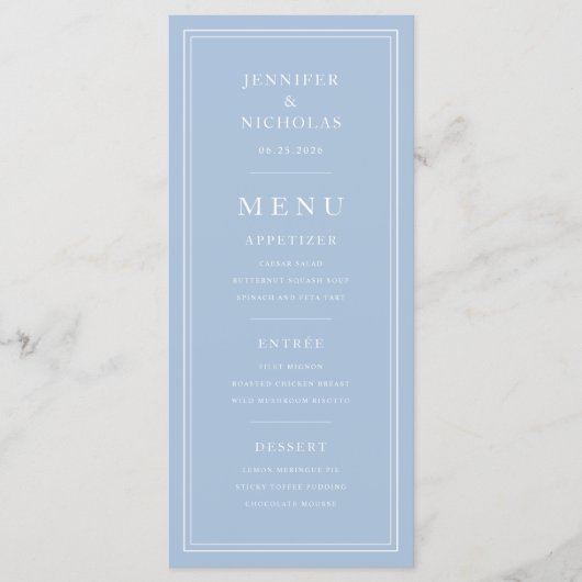 Elegant Powder Blue Wedding メニュー (正面)