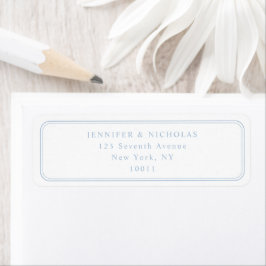 Elegant Powder Blue Wedding Return Address ラベル
