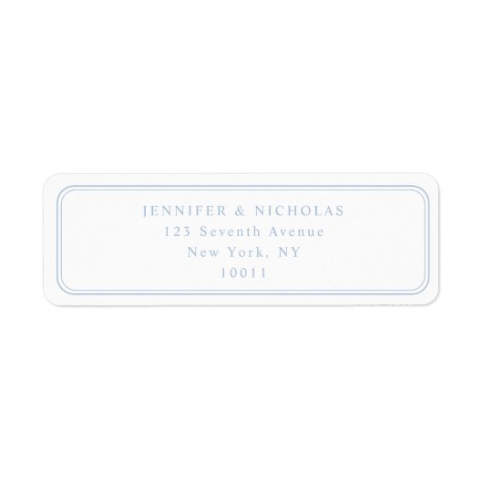 Elegant Powder Blue Wedding Return Address ラベル (正面)