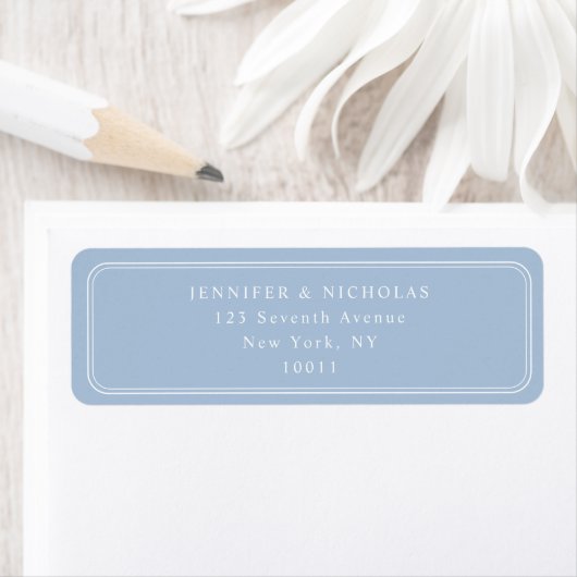 Elegant Powder Blue Wedding Return Address ラベル (インサイチュ)