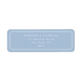 Elegant Powder Blue Wedding Return Address ラベル (正面)