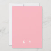 Elegant Powder Pink Monogram Wedding  招待状 (裏面)