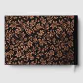 Elegant Premium Black Floral Rose Gold Wedding ゲストブック (裏面)