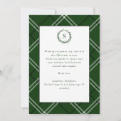 Elegant Preppy Classic Green Plaid Christmas Photo シーズンカード (裏面)