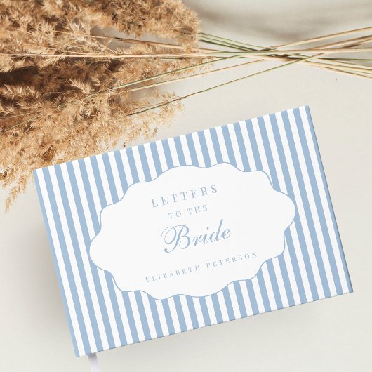 Elegant Preppy Dusty Blue Letters To The Bride ゲストブック