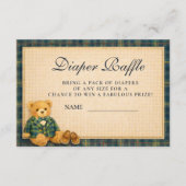 Elegant Preppy Teddy Bear Diapper Raffle エンクロージャーカード (正面)