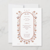 Elegant Pretty Floral Botanical Wedding Invitation ノートカード (正面)