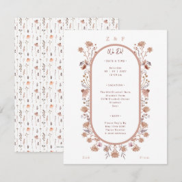 Elegant Pretty Floral Botanical Wedding Invitation ノートカード