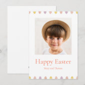 Elegant Pretty Pastel Chic Photo Happy Easter Eggs シーズンカード (正面/裏面)