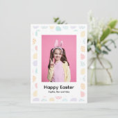 Elegant Pretty Pastel Chic Photo Happy Easter Eggs シーズンカード (スタンド正面)