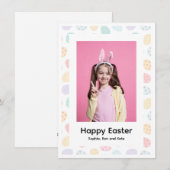 Elegant Pretty Pastel Chic Photo Happy Easter Eggs シーズンカード (正面/裏面)
