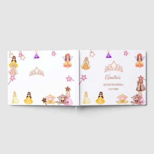 Elegant Princess Birthday Celebration ゲストブック (全面)