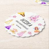 Elegant Princess Birthday Celebration ペーパーコースター (アングル)