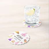 Elegant Princess Birthday Celebration ペーパーコースター (インサイチュ)