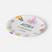 Elegant Princess Birthday Celebration ペーパープレート (アングル)