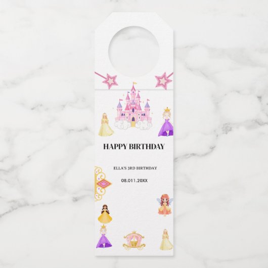 Elegant Princess Birthday Celebration ボトルネックタグ (正面)