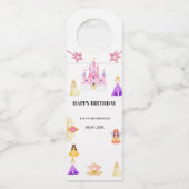 Elegant Princess Birthday Celebration ボトルネックタグ (裏面)