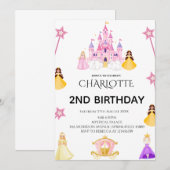 Elegant Princess Birthday Celebration 招待状 (正面/裏面)