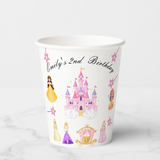Elegant Princess Birthday Celebration 紙コップ (裏面)