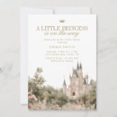 Elegant Princess Castle Baby Shower Royal 招待状 (正面)