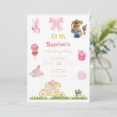 Elegant Princess Garden Birthday Party for Girl 招待状 (スタンド正面)