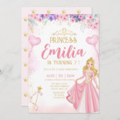 Elegant princess  Girl birthday Invitation 招待状 (正面/裏面)