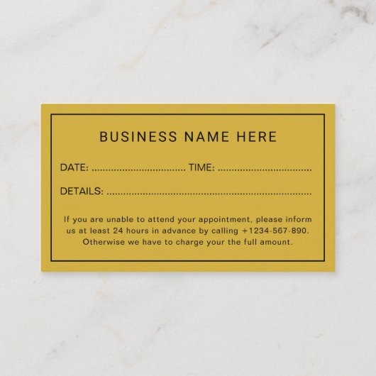 Elegant Professional Appointment Card Design 予約カード (裏面)