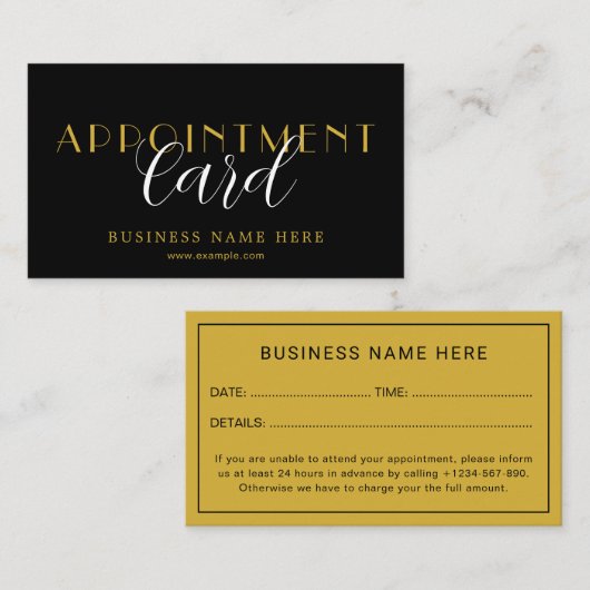 Elegant Professional Appointment Card Design 予約カード (正面/裏面)