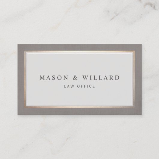 Elegant Professional Attorney Gold Border 名刺 (正面)