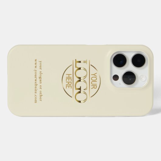 Elegant Professional Custom Beige Business Logo Case-Mate iPhoneケース (裏面 (横))