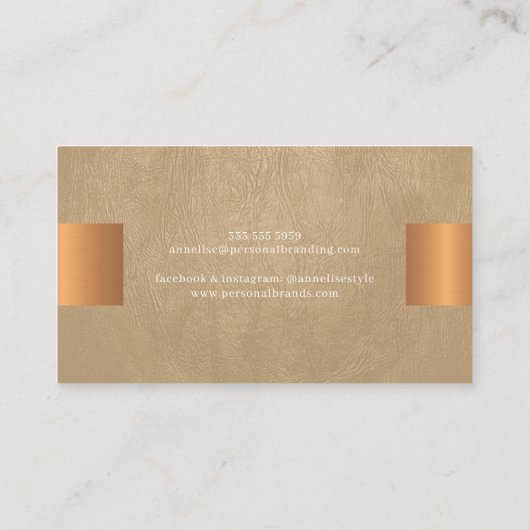 Elegant professional faux gold metallic beige 名刺 (裏面)