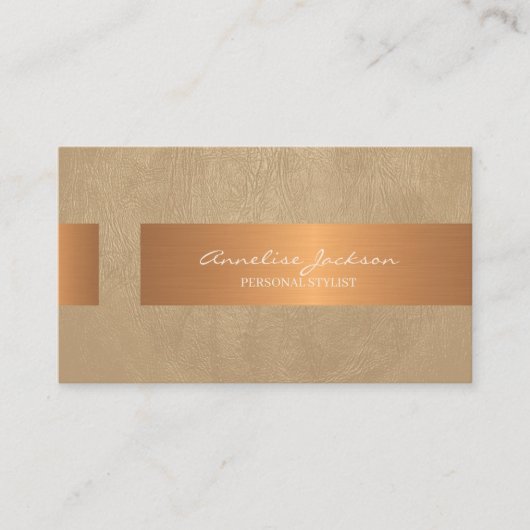 Elegant professional faux gold metallic beige 名刺 (正面)
