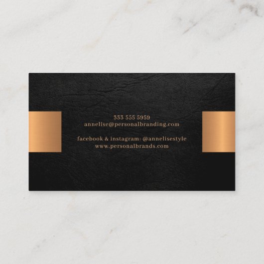Elegant professional faux gold metallic black 名刺 (裏面)