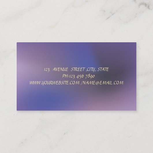 Elegant Professional Glitter Lotus Flower Purple 名刺 (裏面)