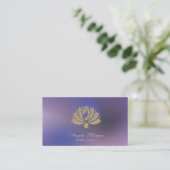 Elegant Professional Glitter Lotus Flower Purple 名刺 (スタンド正面)