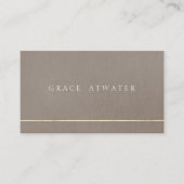 Elegant Professional Gold Stripe & Brown Taupe 名刺 (正面)