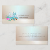 Elegant Professional Luminous Blue Sewing Machine 名刺 (正面/裏面)