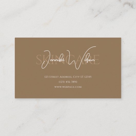 Elegant professional minimalist skincare 名刺 (裏面)