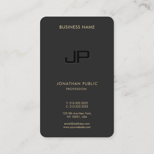 Elegant Professional Modern Monogram Initial Luxe 名刺 (裏面)